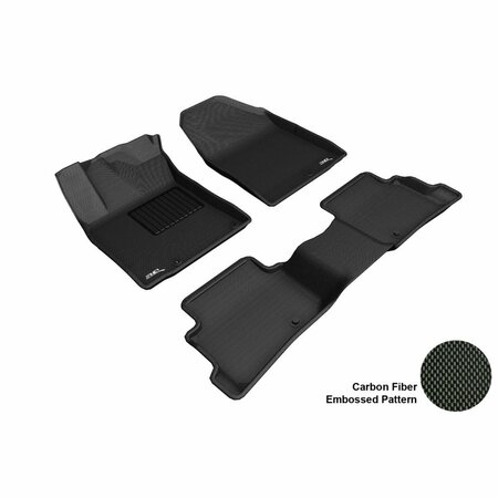 3D MAXPIDER Kagu 1st & 2nd Row Black Floor Liner Set for 2019 Hyundai Kona L1HY09101509